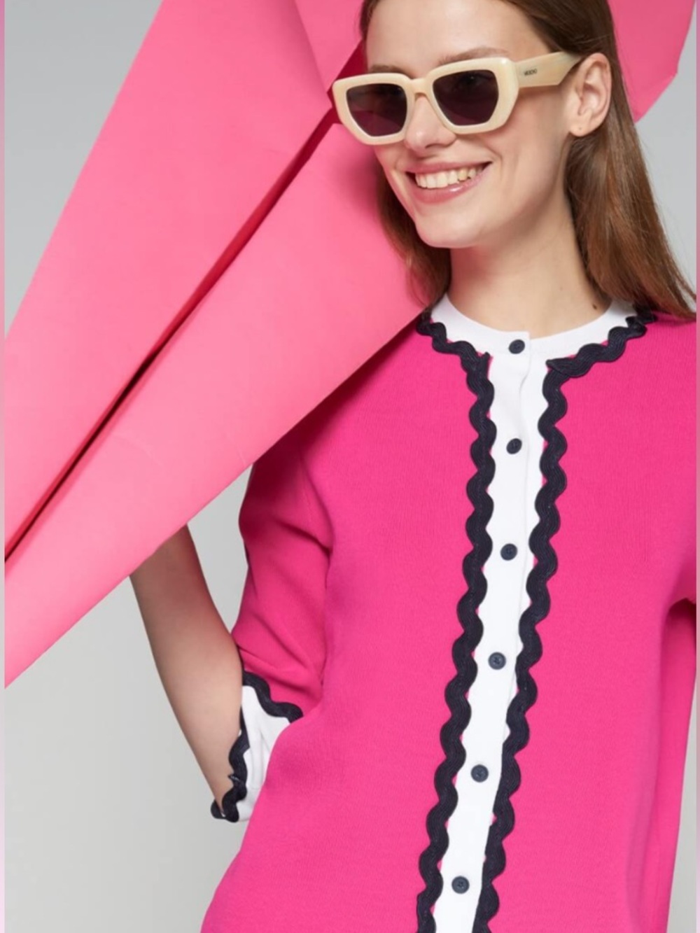 Vilagallo Ondulina Cardigan in Rosa - NWT! - Picture 4 of 6